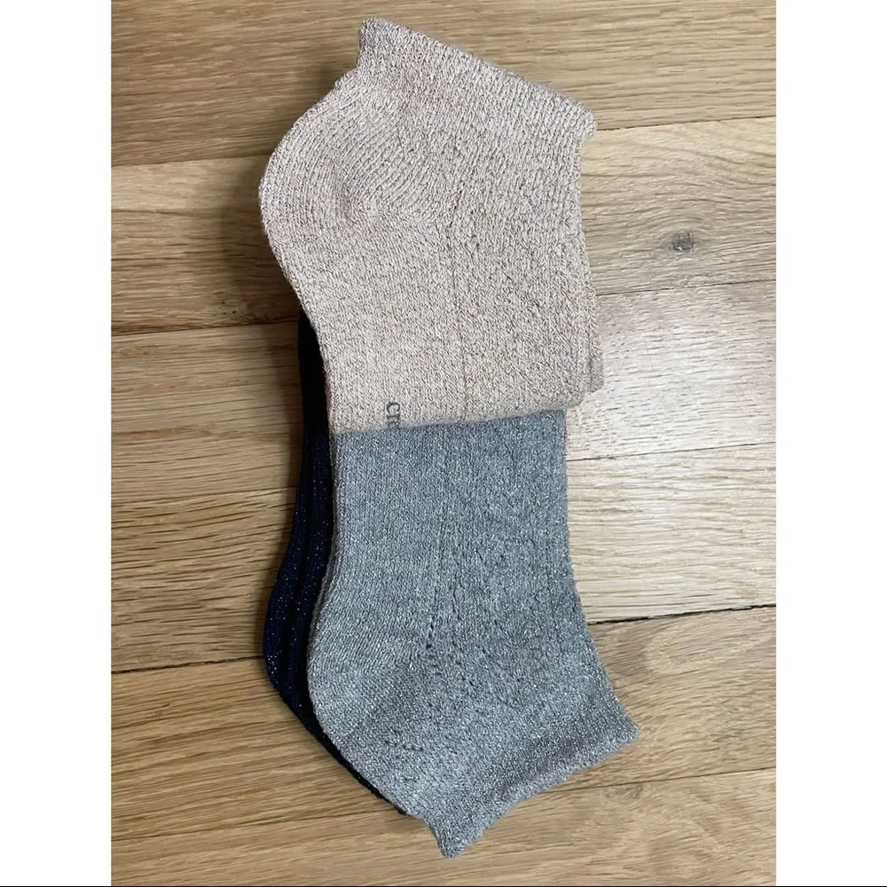 J. Crew Crewcuts Girl’s Pointelle Ankle Glitter Shimmer Socks Three-pack